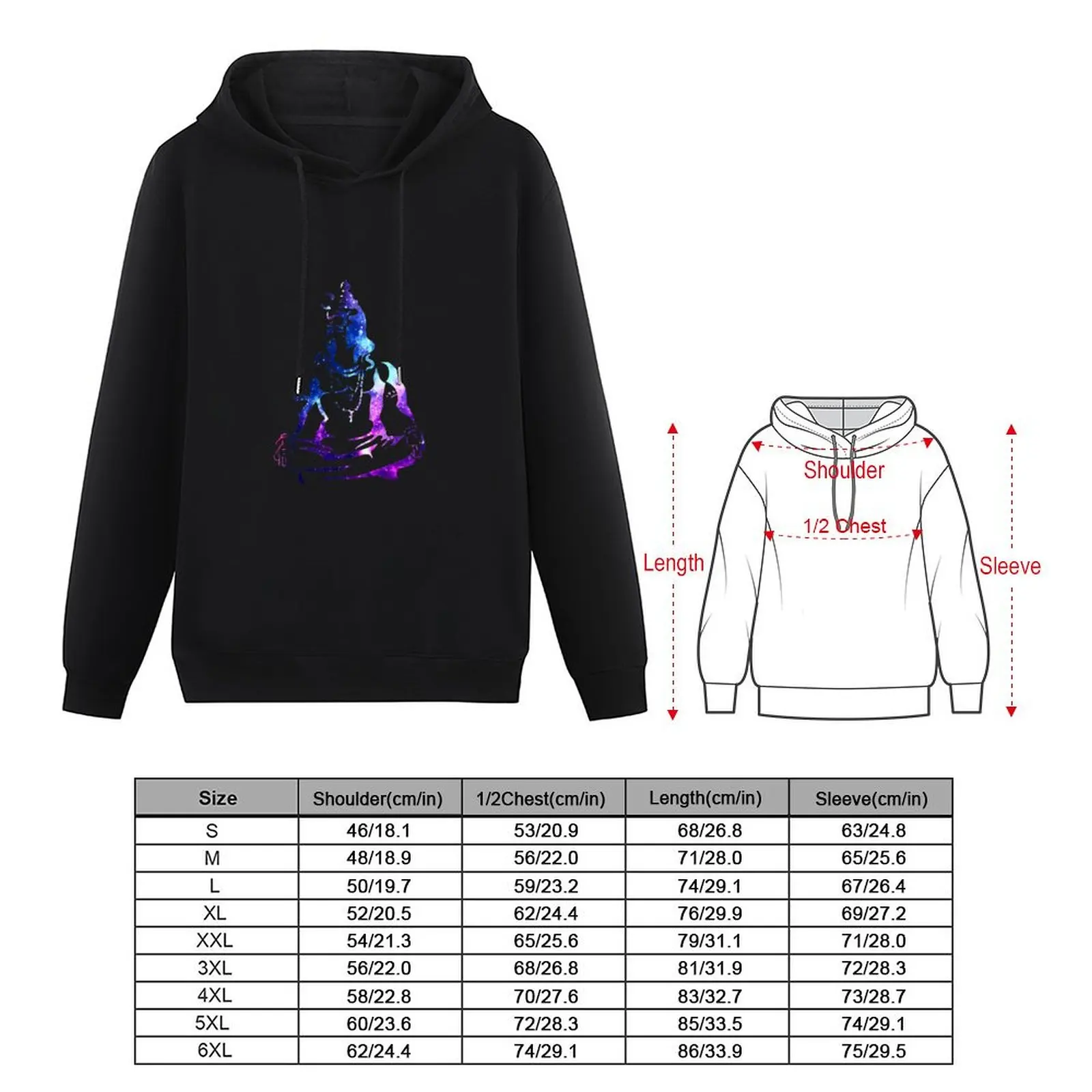 Adiyogi Meditating Galaxy Art Pullover Hoodie autumn blouse autumn new products graphic hoodie