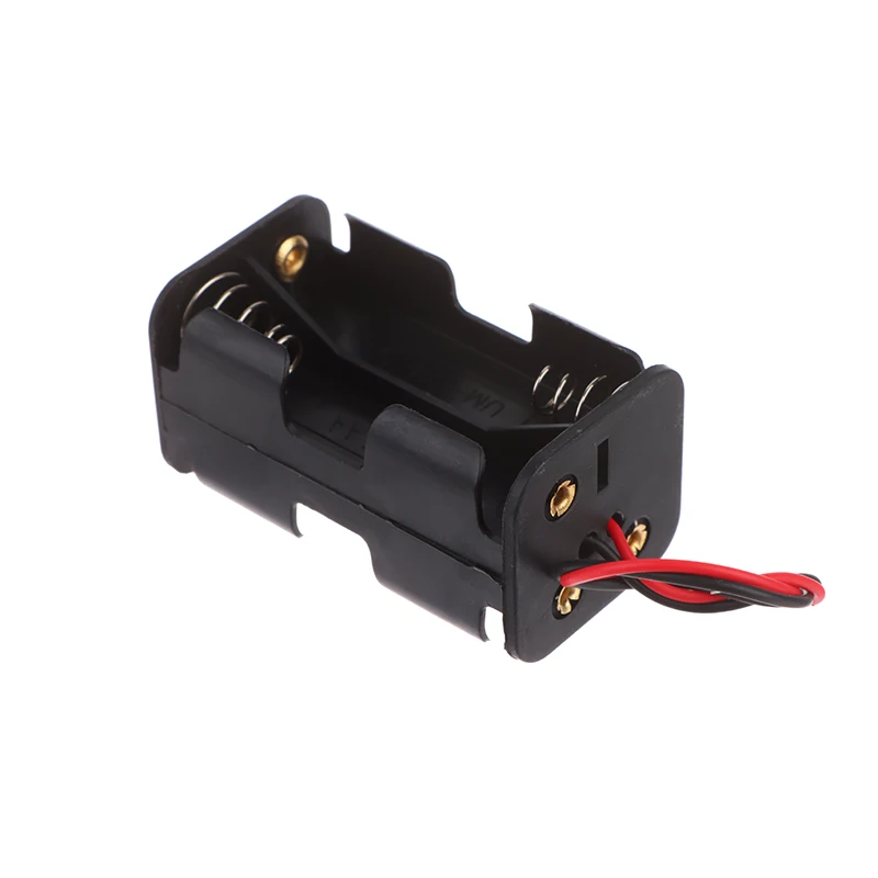 Hochwertige aa Batterie halter 6V für 4 x aa Batterien schwarz Kunststoff Aufbewahrung sbox aa Batterie fach Doppels ch ichten mit Kabel