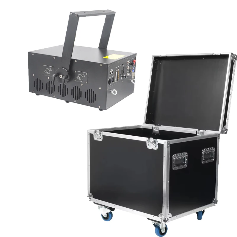 Jacmui-Full Color RGB Animação Laser Light, DJ Disco Show Projetor para Dream Wedding Event Cremony com Flight Case, 20W