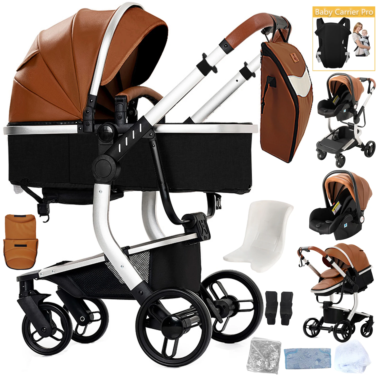 Luxe Kinderwagen 3-in-1 Baby-auto voor Kinderwagen Lichtgewicht Kinderwagen pasgeborenen kinderwagens kinderwagens Baby-autostoeltje baby buggy