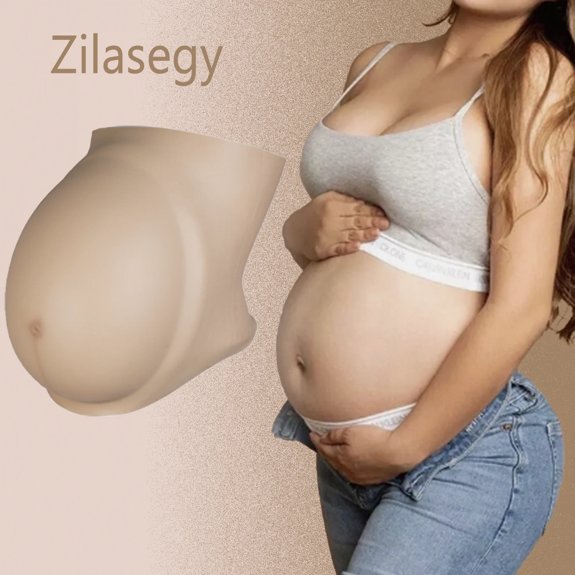 ﻿ Zilasegy Oversized Kunstmatige Baby Buik Grote Nep Siliconen Zwangere Bult Enorme Valse Zwangerschap Buik Voor Mannelijke En Vrouwelijke Acteurs