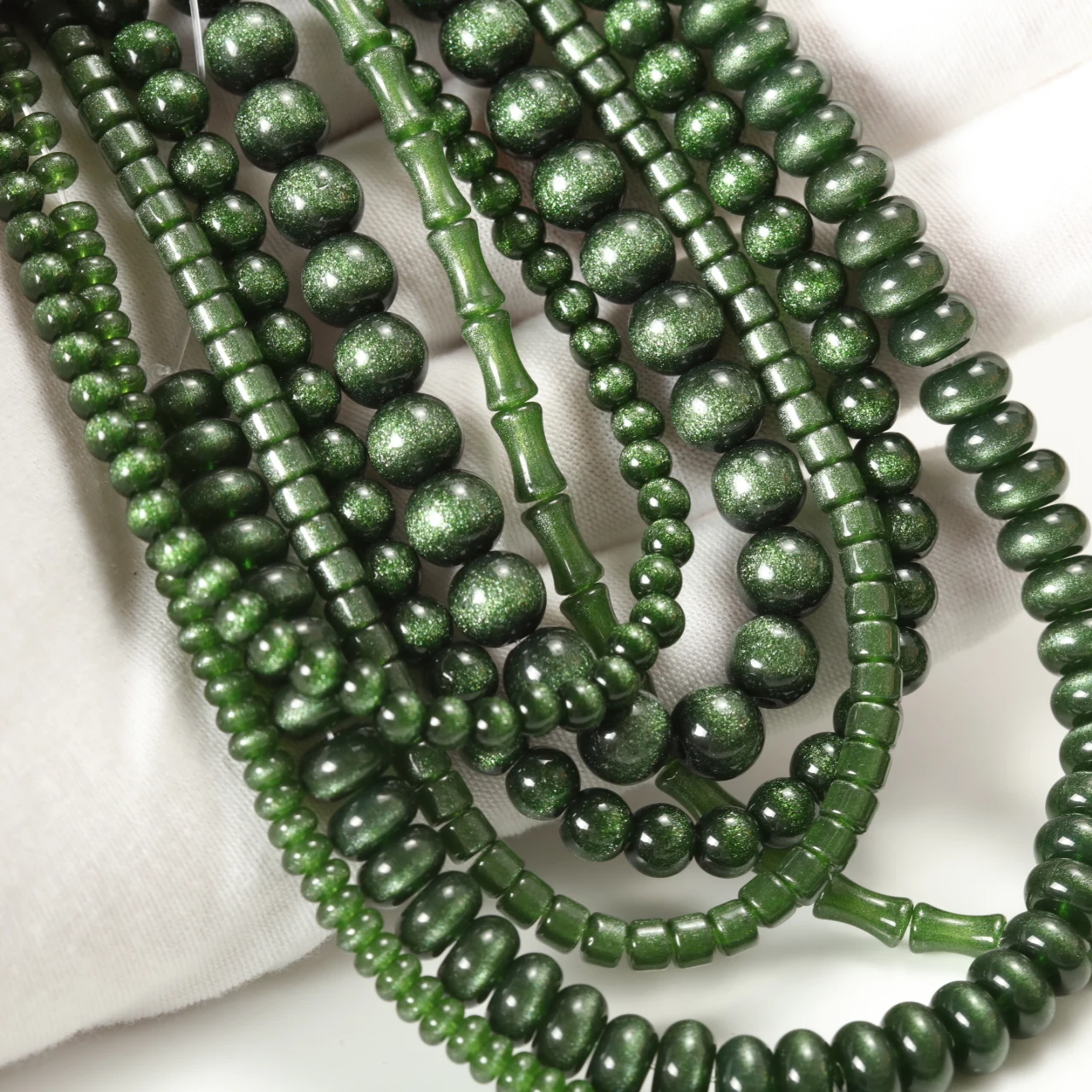 100/200/400g Glass Imitation Cat Eye Golden Sand Green Round Beads for Handmade Making Jewelry DIY Bracelet Accessories 4-12mm