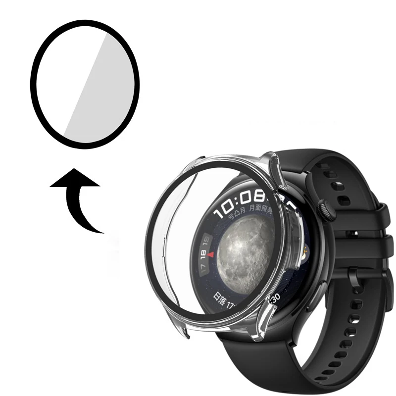 Hard Edge Shell Glass Screen Protector Film Case For Huawei Watch 4 Pro 48mm GT 4/3 46mm GT4 41mm GT3 42mm Full Protective Cover