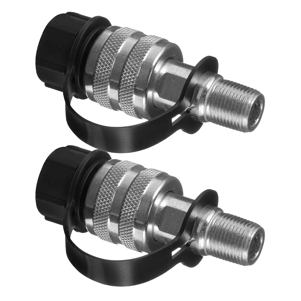 

2Pcs Hydraulic Quick Coupler 3 8inch Heavy Duty Flat Face Fitting for Jack Pump Dust Cap Included Hydraulic Quick