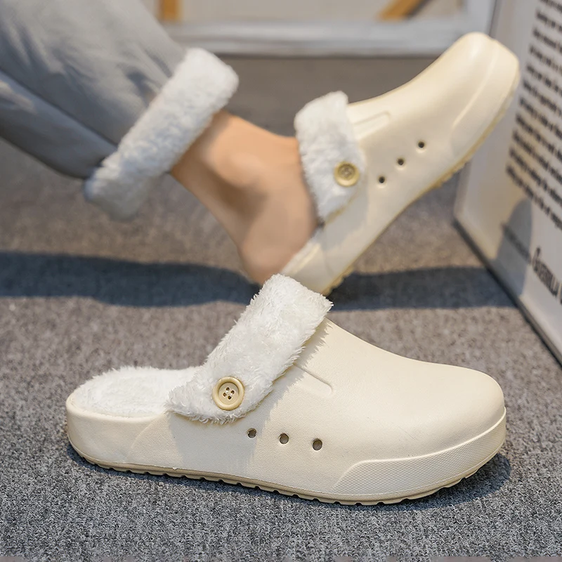 Winter Men's Warm Slippers Cotton Slippers Outdoor Indoor Warm Shoes Mens Women Home Bedroom Plush Warm Slippers Big Size 46 47 image 5