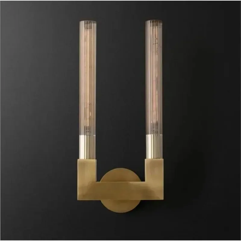 Modern new Chinese style clear glass Hotel Club corridor double single head wall lamp