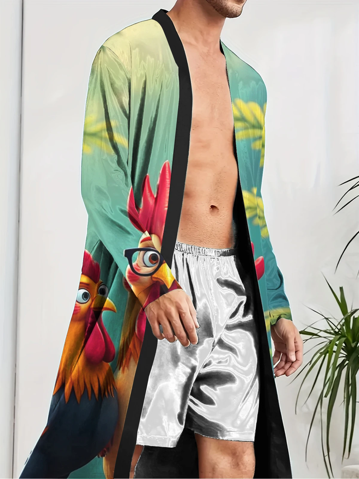 1pcs Men's Robes 2026 Spring/Summer Breathable Shower robe Funny pajamas Robes dressing gown Graphic robe 3D Printed