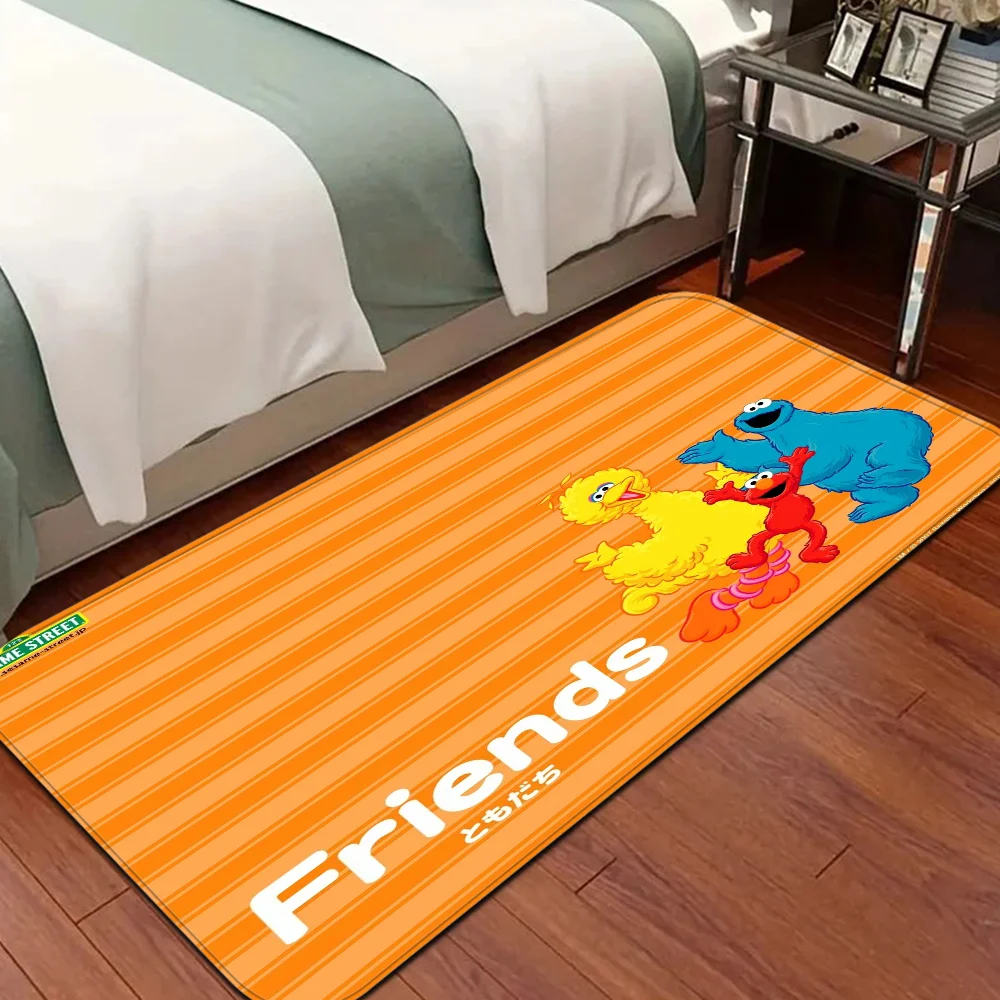 Sesame Street cartoon Printed Hallway Carpet Non-Slip Laundry Room Mat Laundry Decor Balcony Child Living Room Bedside Area Rugs