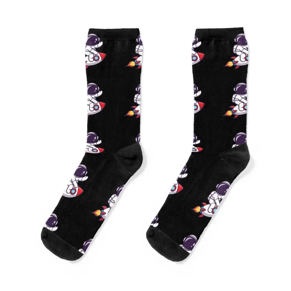 

AN ASTRONAUT ON A ROCKET Socks compression soccer anti-slip Argentina gym Socks For Girls Men's