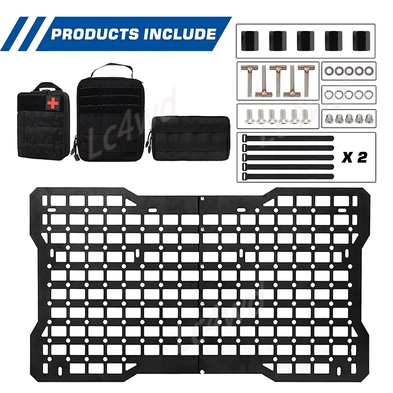 LC4WD Accessories Tailgate Molle Tactical Panel Rear Expansion Storage Cargo Rack with 3 Bags For Ford Bronco 2/4 Door 2021-2025