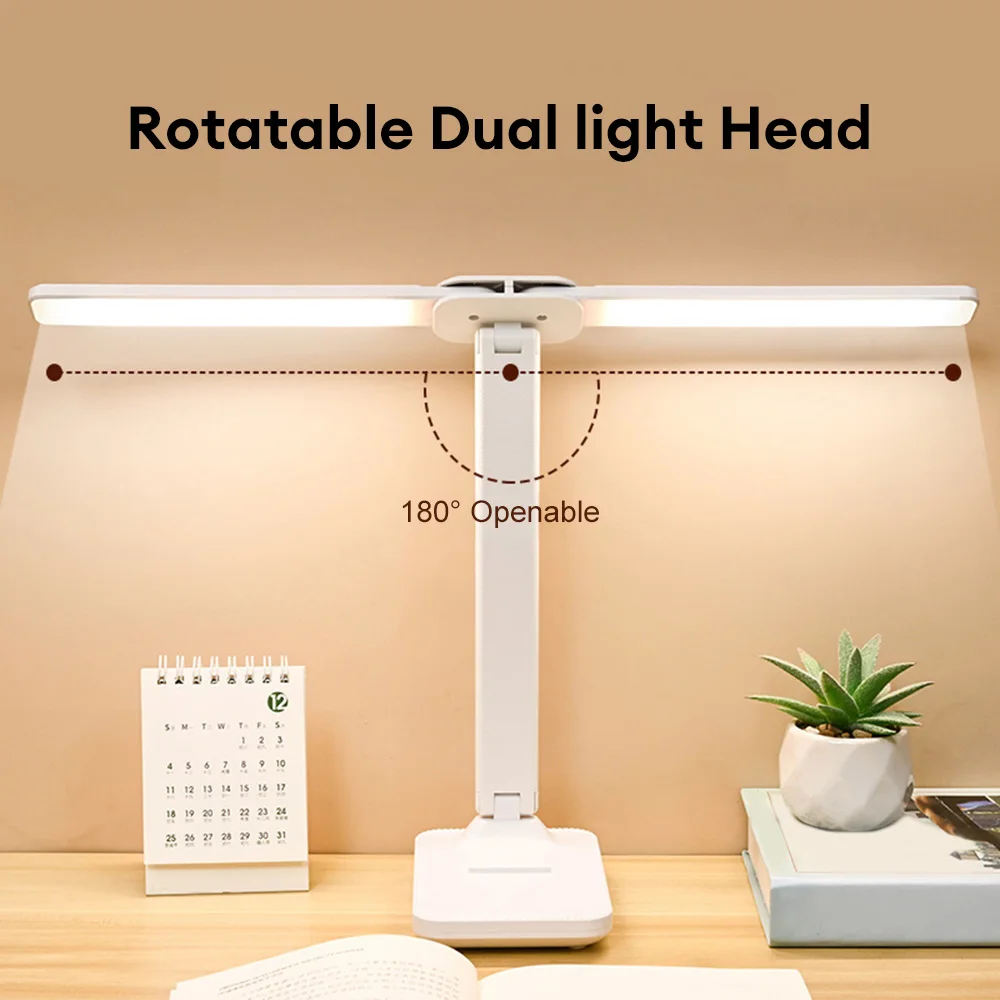 LED Desk Lamp Touch Switch Stepless Dimming Night Light USB Rechargeable Eye Protection Foldable Table Lamp For Bedroom Desk