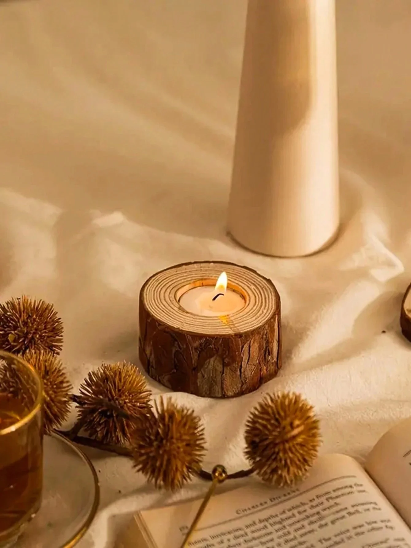 Wood Tea Light Candle Holders Rustic Tealight Candlestick Home Table Wedding Birthday Party Valentine\'s Day Home Decorations
