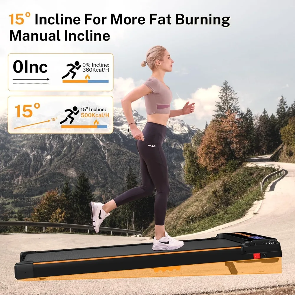 Walking Pad with Incline, Portable Treadmill for Home, 2 in 1 Walking Pad Incline with Remote Control 265LB Capacity