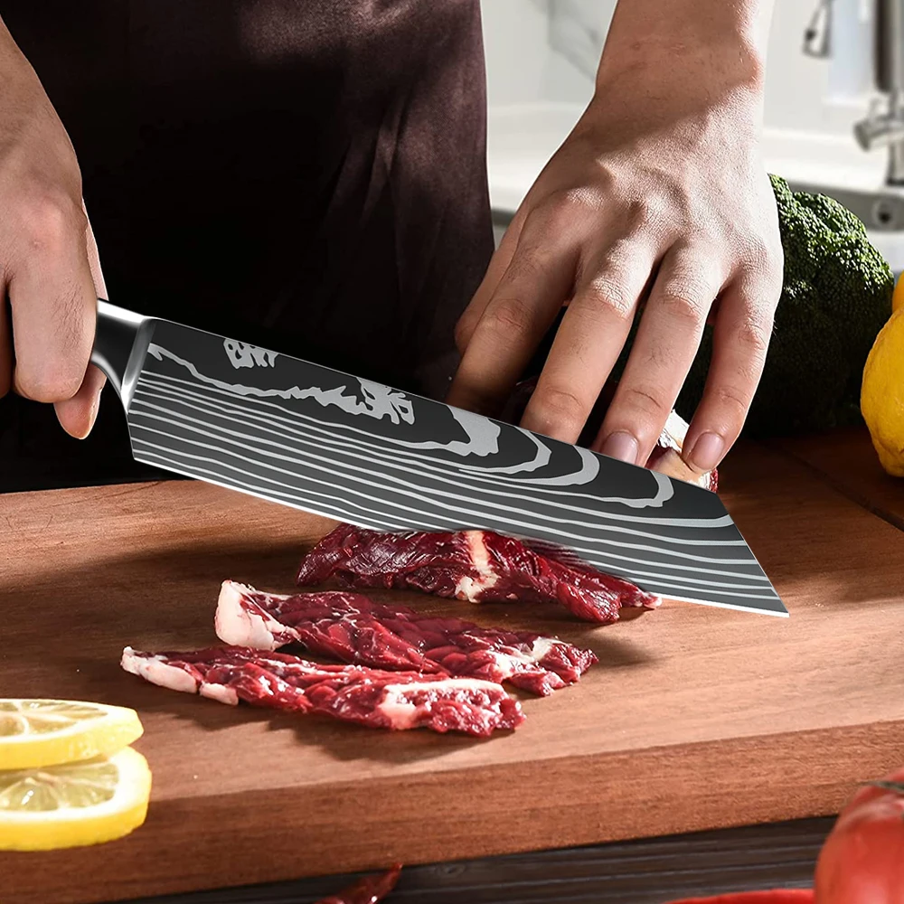 MDHAND Damaststahl Küchenmesser Kochmesser Metzger Fleischbeil Ausbeinen Grill Schneiden Kiritsuke Messer Sushi Messer – Detail 5