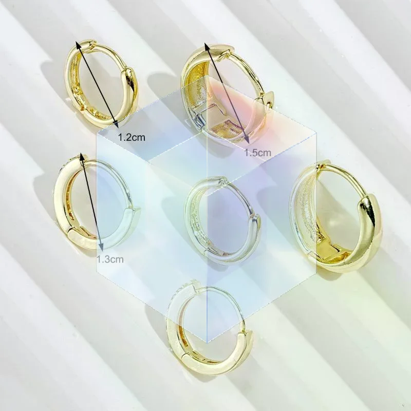 5/6/9/12pcs Set Stainless Steel Multi‑Size Chunky Plain & Zircon Inlay Stackable Small Hoop Earrings For Women Multi‑Piercing