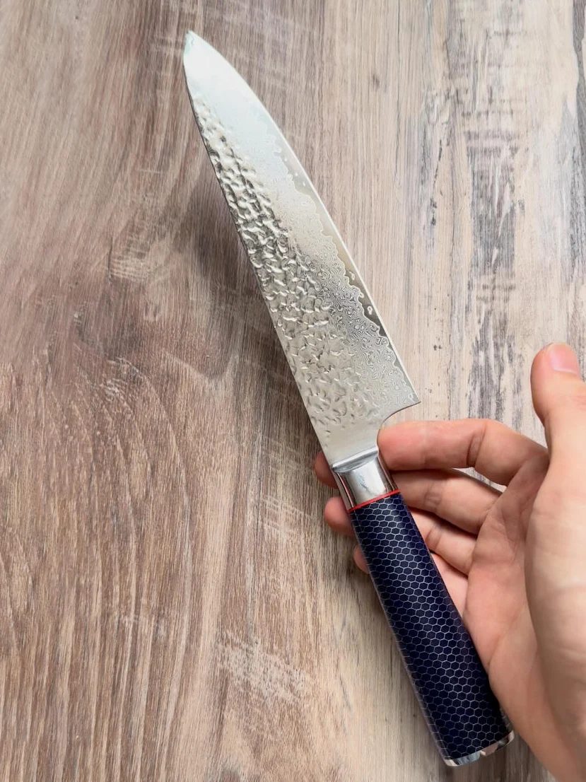 7.7 Inch Gyuto Knife S35VN Powder Steel Damascus Blade Chef Cleaver Slicing Handmade Forged Western Kitchen Knives Resin Handle