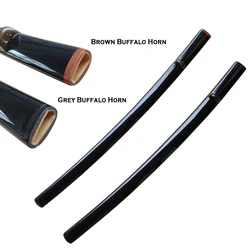 Katana Saya Black Glossy Lacquered Wooden Material With Real Buffalo Horn-76CM Japanese Samurai Sword Sheath/Scabbard