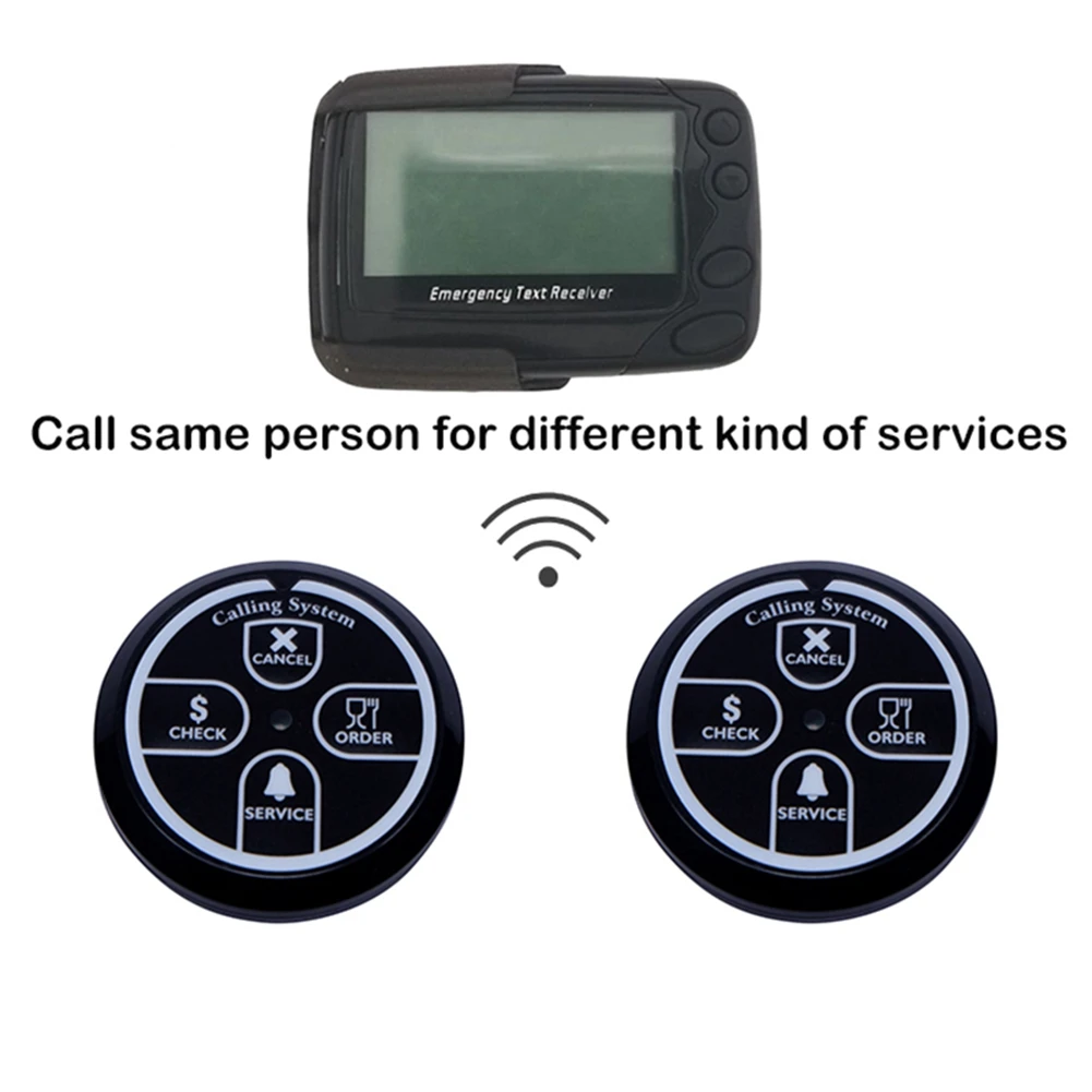 Digital Essentials Wireless Emergency Text Receiver,Alpha-Numeric Pager System,Multi-Function Beeper for Restaurants,Train Warni