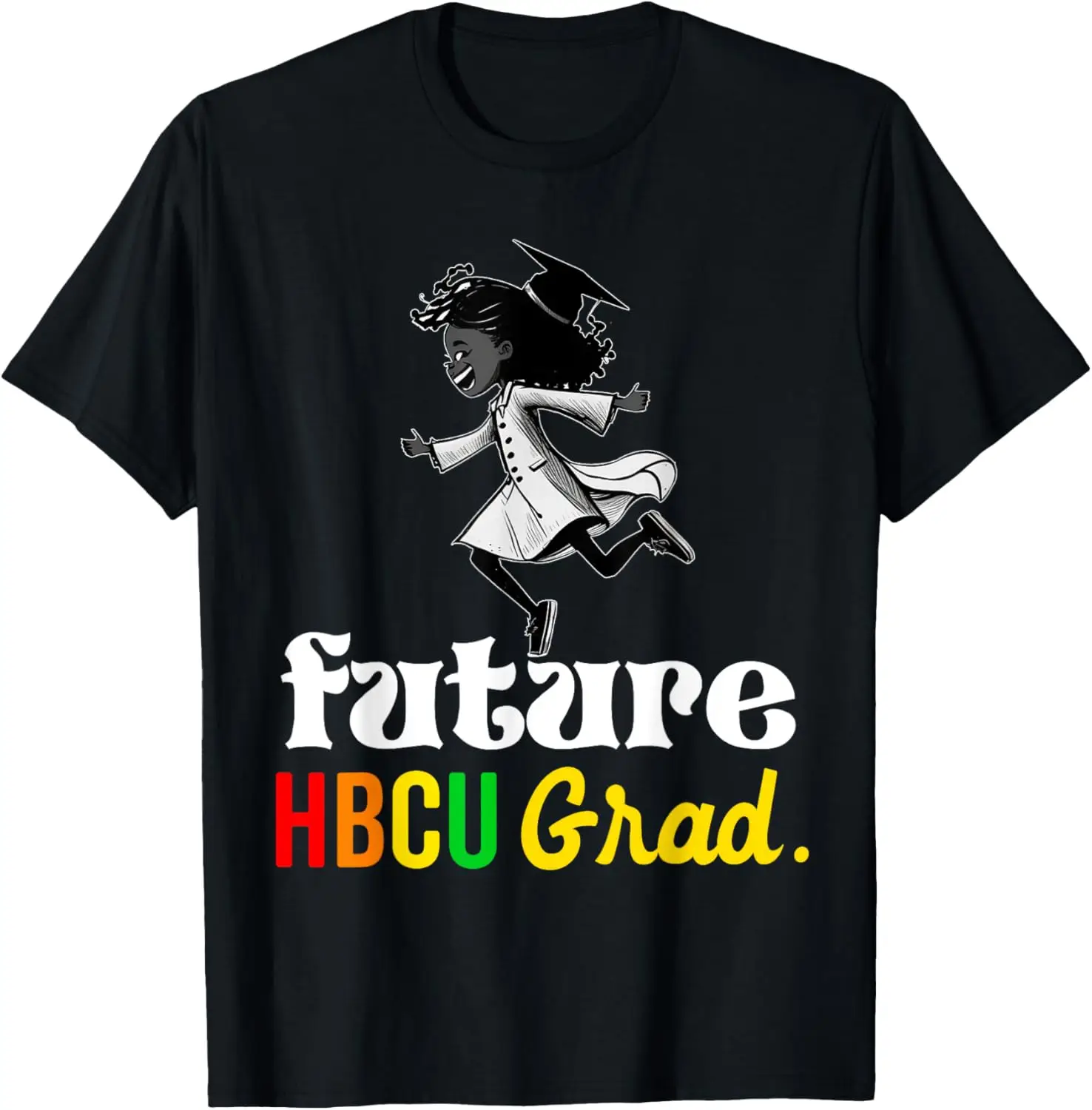 

Черная молодежная детская футболка Future HBCU Grad History для девочек