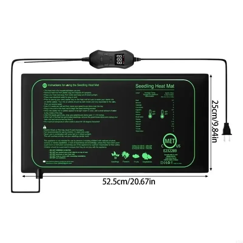 حصيرة تسخين للنباتات بدرجة حرارة قابلة للتعديل، تصميم مقاوم للماء لإنبات النباتات ونمو الشتلات، مثالية للحديقة المنزلية Y5GB #6