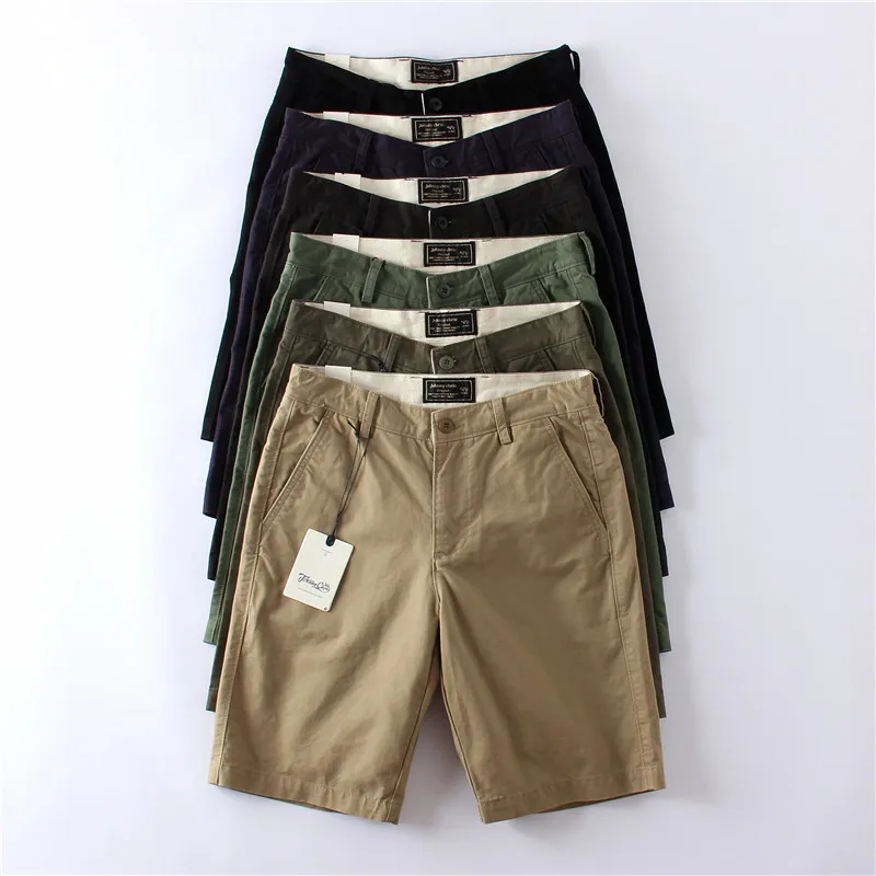 

Thi Pure Cotton Workwear Men's Summer Straight Leg Five-Quarter orts Casual Pants Faion Urban Sle mid Waist Fit