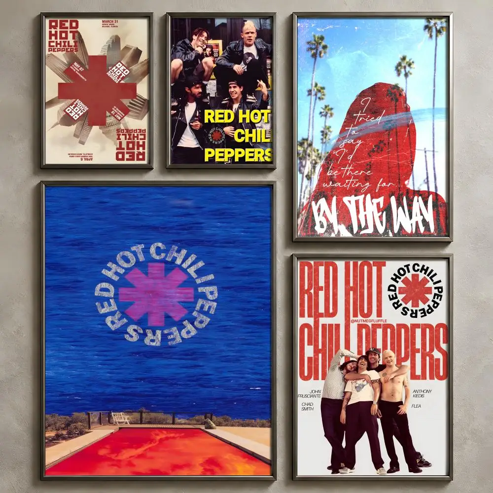 Band R-Red Hot Chili Peppers-s Poster Vintage Self Adhesive PP Wall Art Home Bar Bedroom Decor Gift