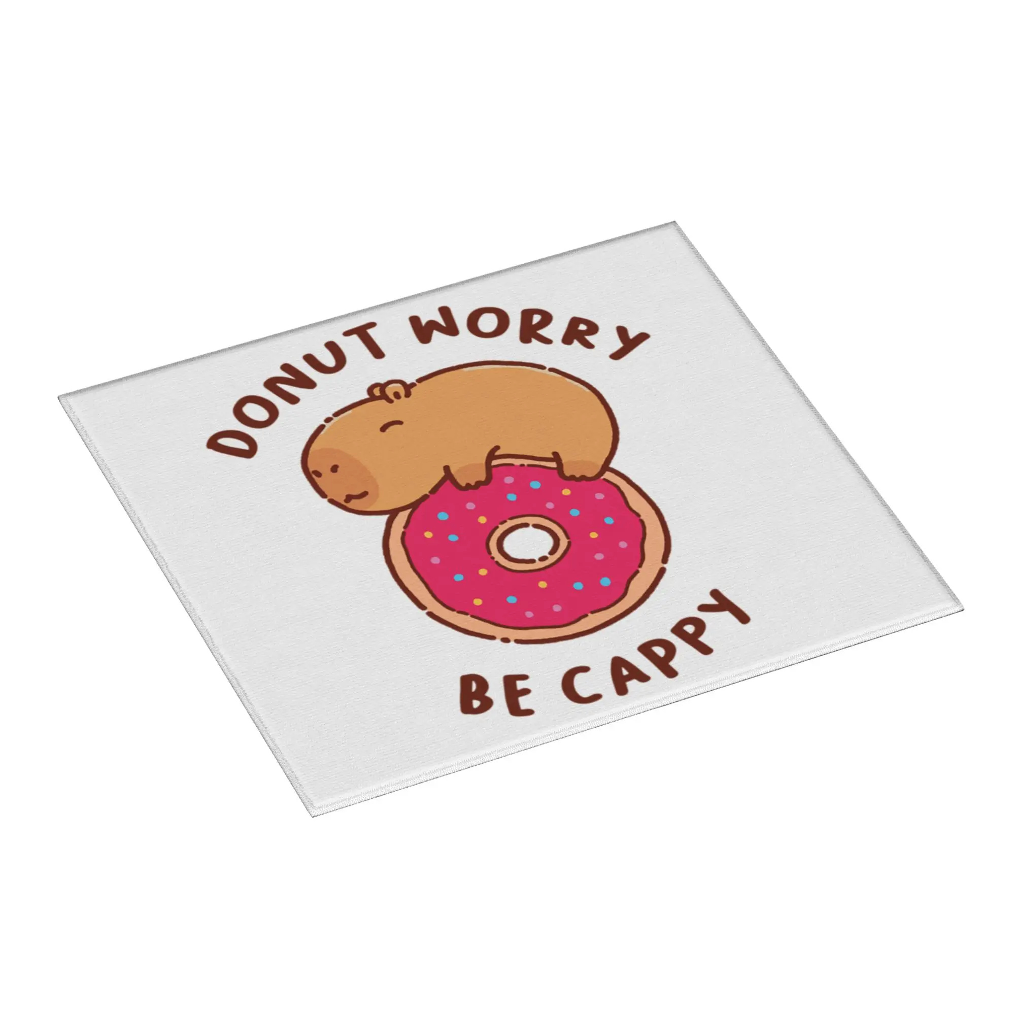 Capybara On A Donut Non Slip Kitchen Counter Protector Mat Barware Tableware Reusable  Bathroom Drying Mat For Kitchen