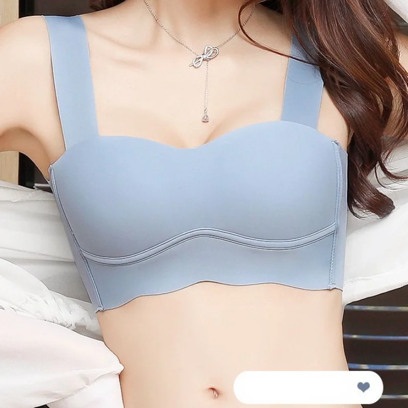 Thin bra for women's small chest collection, push ups, anti sagging movement, seamless without steel rings