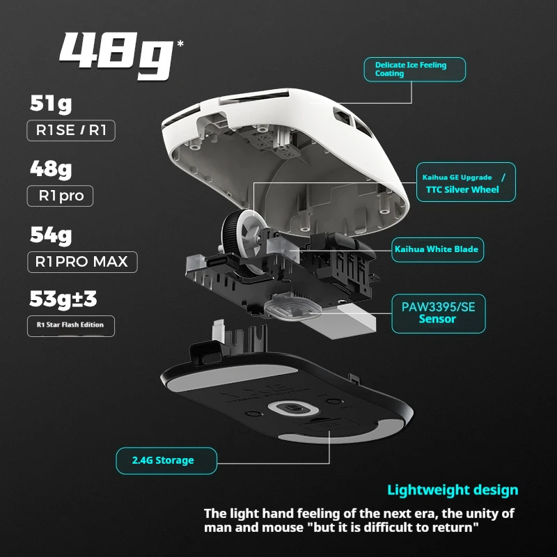 Vgn VXE Dragonfly R1 NearLink/Pro Max ماوس لاسلكي بلوتوث ثلاثة أوضاع Paw3395 سلكي خفيف الوزن لألعاب الكمبيوتر ماوس رياضي إلكتروني