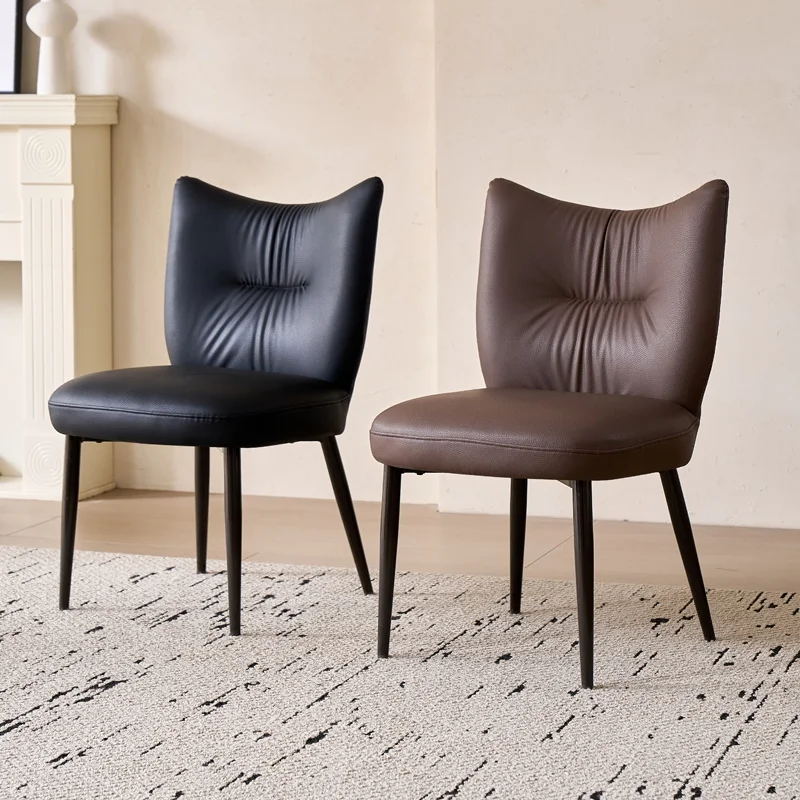 

Kitchen Nordic Dining Chairs Leather Metal High Sturdy Dining Chairs Italian Portable Cadeira De Jantar Dining Room Furniture