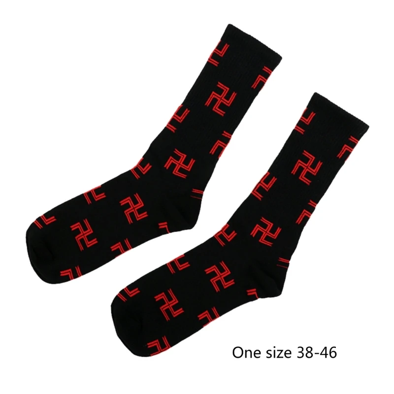 Swastika-Charakter, japanische Anime-Baumwolle, Mittelrohr-Wadensocken für Damen und Herren