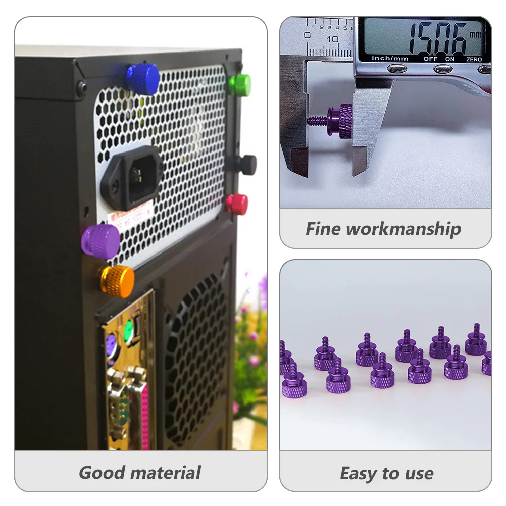 10 قطعة مسامير ملونة سبائك الألومنيوم مخرش الإبهام لعلبة الكمبيوتر لوحة جانبية تحديد أداة خالية تركيب الهيكل المسمار #3