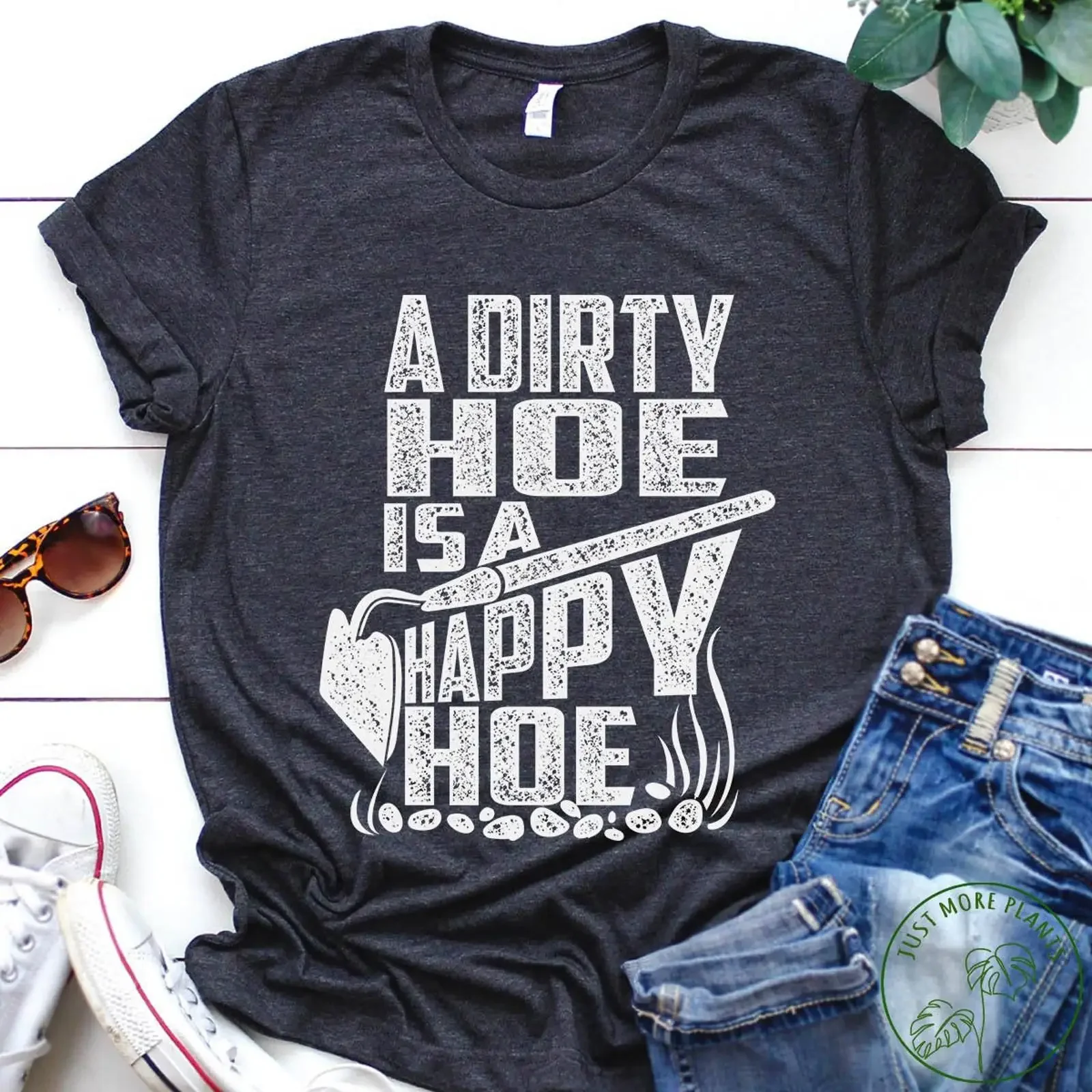 A Dirty Hoe Is Happy Funny Gardening T Shirt Casual For Garden Plant Lovers vintage Washed homme Stylish Comfortable