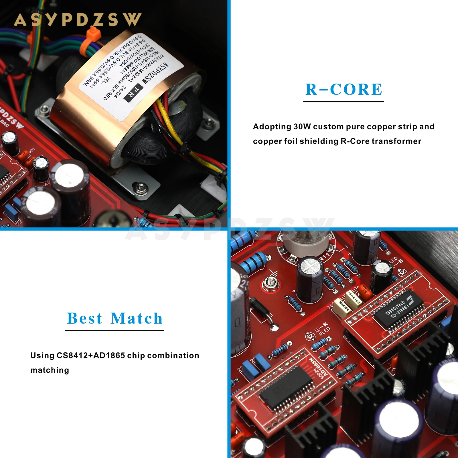 HIFI Stereo 6Z4+6N11 Buizendecoder R2R NOS AD1865+CS8412 Audio AD1865 DAC (DAC Chip optioneel)