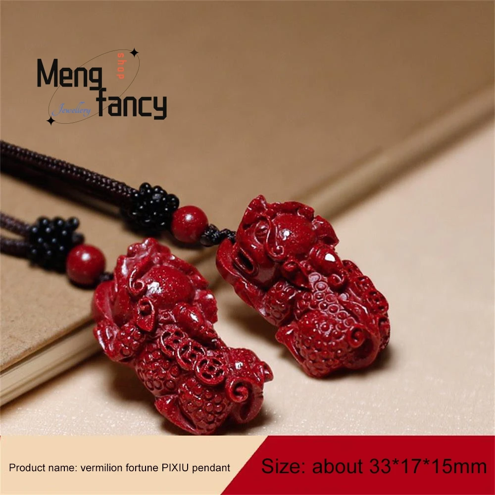 

High Content Natural Purple Gold Sand Cinnabar Fortune Pixiu Pendant Exquisite Best Selling Fashion Jewelry Couple Holiday Gift