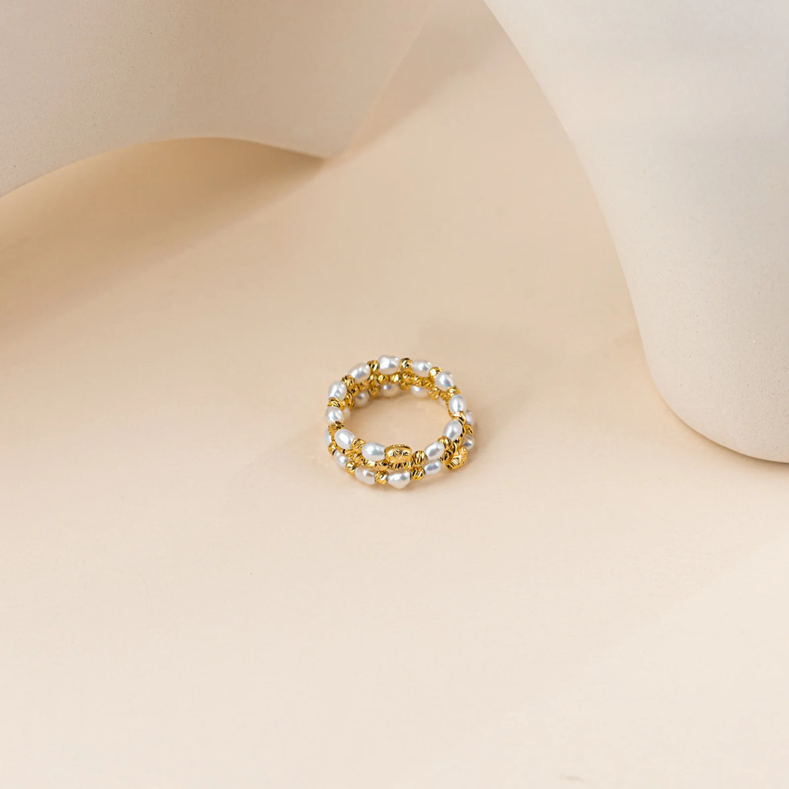 

Gablily Premier Freshwater Pearl Ring 3-4mm Elegant and Fashionable