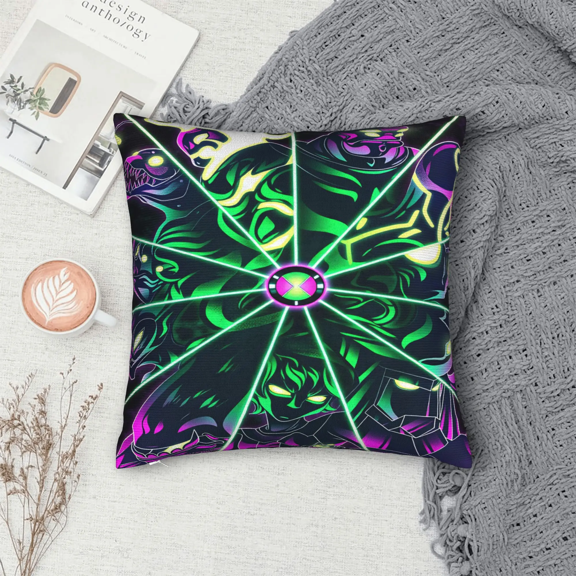 Pillow Case Ben 10 Cartoon Square  Pillow Cover For Couch Sofa Bedroom Novelty Pillowcases
