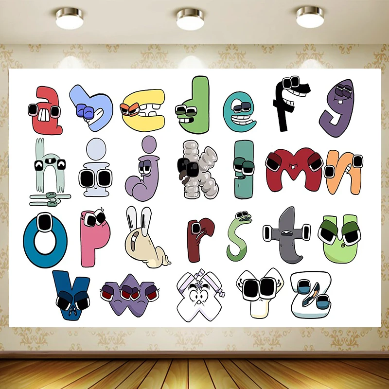 Alphabet Backdrop Children Birthday Party Supplies  Kid Cartoon Decoration Wall Decor Customized Baby Shower Background