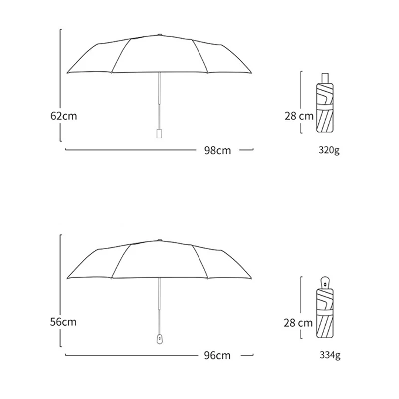 Folding Umbrella Cute Fashion Anti-Wind Rain Automatic umbrella Large area available for men and women Mini capsule umbrella