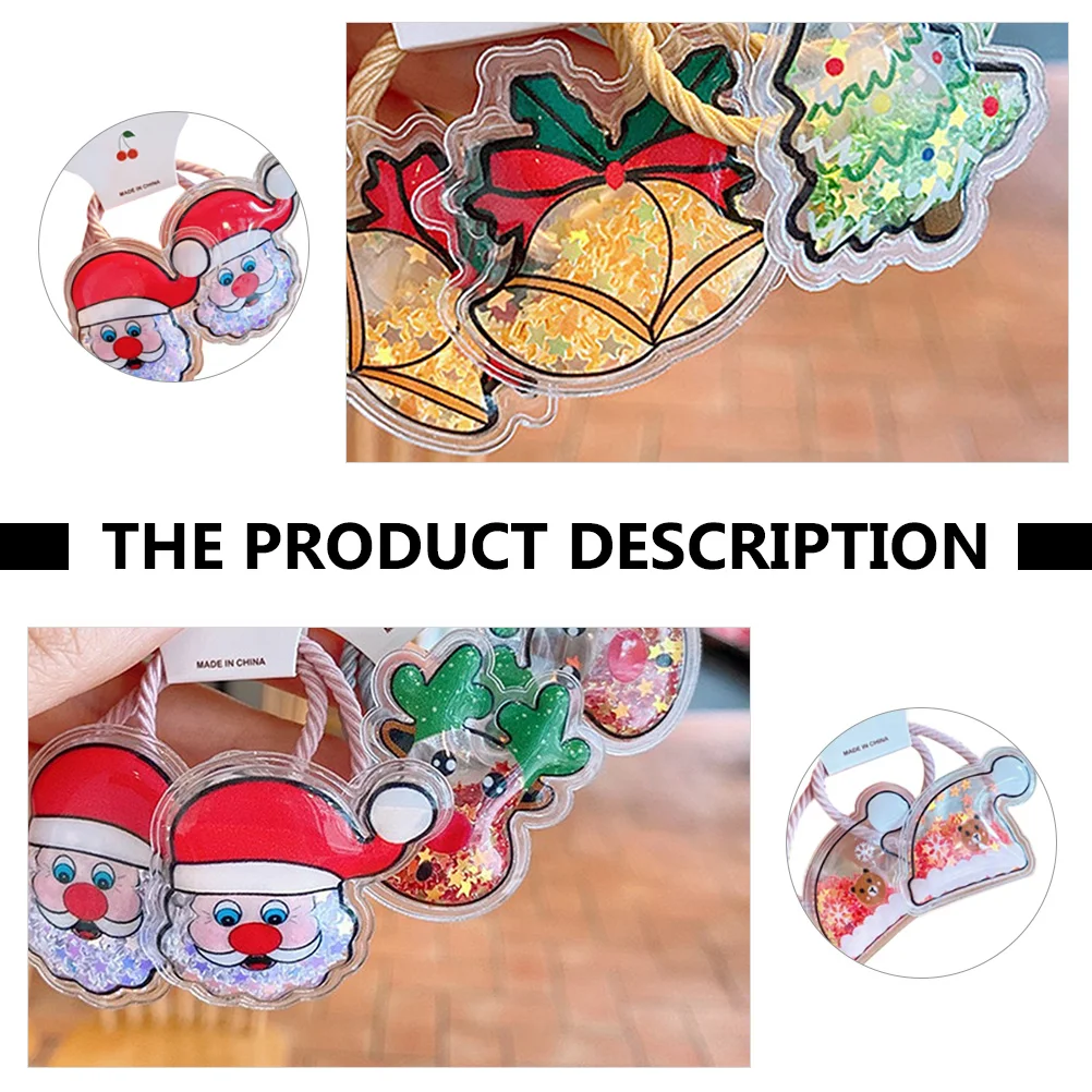 

10 шт., рождественские резинки для волос, эластичные держатели для хвоста для женщин и девочек, праздничные аксессуары для волос, рождественский подарок, праздничный головной убор