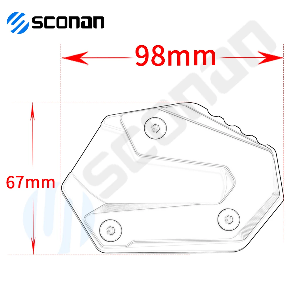 For YAMAHA Tracer700 FJ-07 TRACER 900 GT 2016-2020 Motorcycle Accessories Aluminum Kickstand Extension Side Stand Enlarger Pad