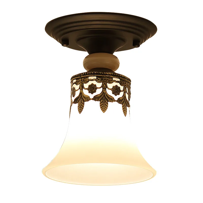 E27 مصباح سقف واحد صغير من الزجاج البسيط المستدير لإضاءة شرفة المدخل والشرفة