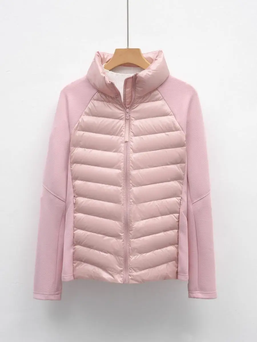 

Lightweight down Jaet Women's Patchwork Stand Collar Outdoor Sports Fitn Yoga Slimming Du down Vest Autumn Winter