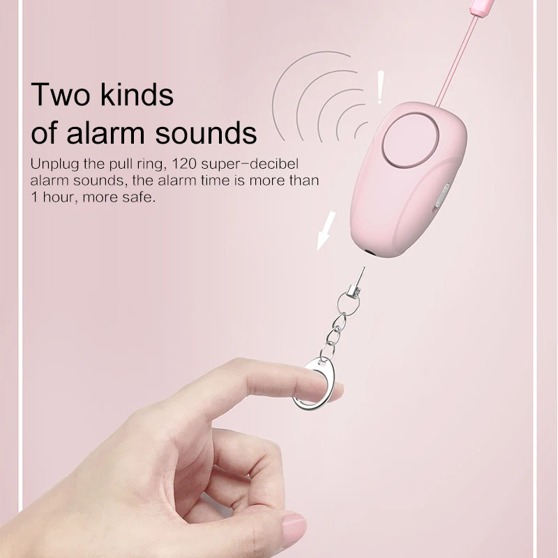 울프 방지 소녀 호신 경보, 충전식 보안 경보, 개인 안전, 시끄러운 비상 경보, 120dB
