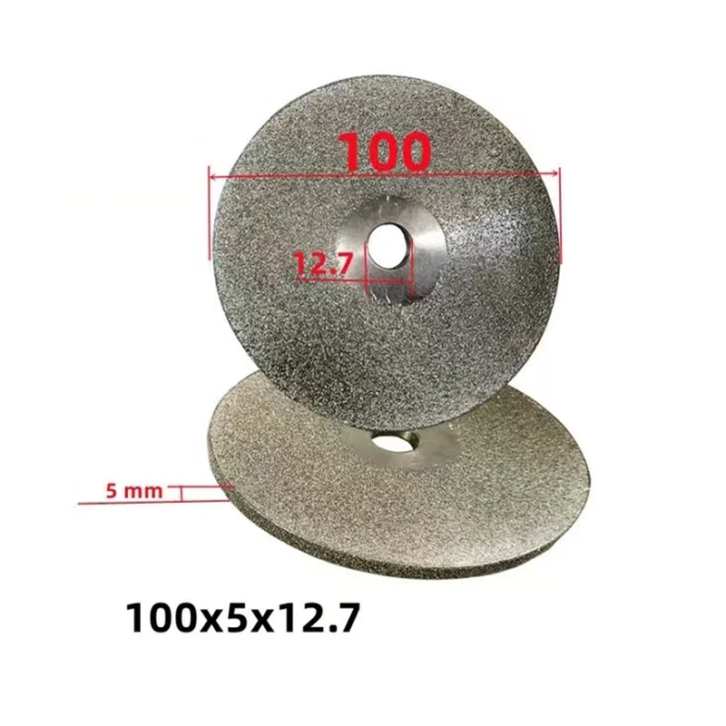 Three Sided Diamond Disk Lapidary Diamond Grinding Disc Wheel 100mm 4 Inch x12.7mm Jade Amber Beeswax Gemstone Abrasive Tools