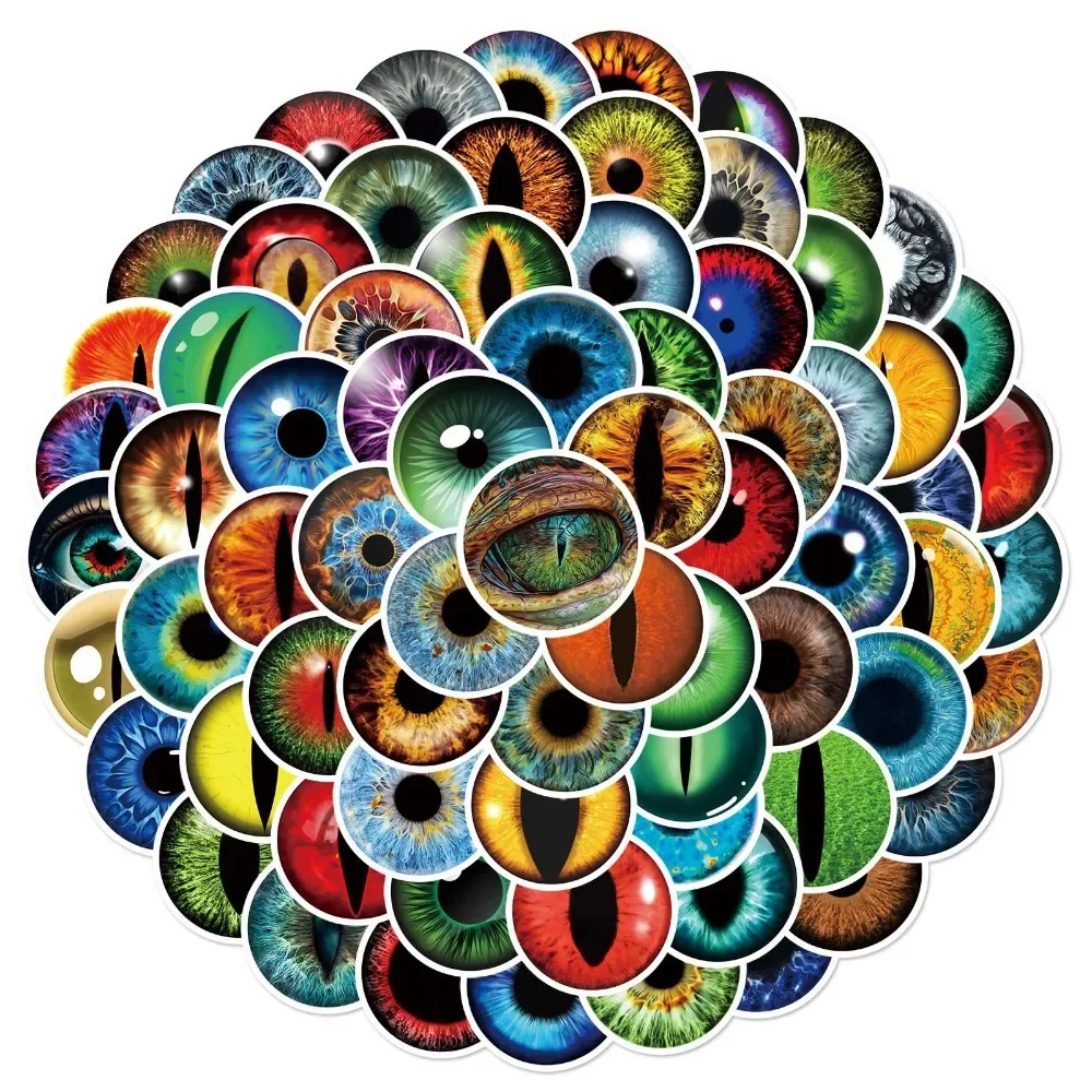 สติกเกอร์ติดท้ายรถมอเตอร์ไซด์รูปลูกตาสัตว์แต่ละตัวกันน้ำ80ชิ้นสติกเกอร์ติดท้ายรถมอเตอร์ไซค์สติ๊กเกอร์ติดหมวกกันน็อคกันรอย