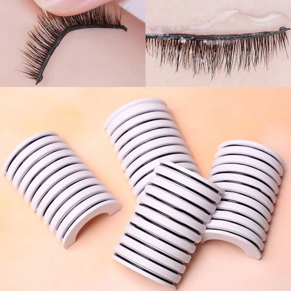

Time 10PCS Curl Natural Hypoallergenic Glue Free False Eyelashes Strips Reusable Lash Strip Lashes Extension Tool Adhesive Tape