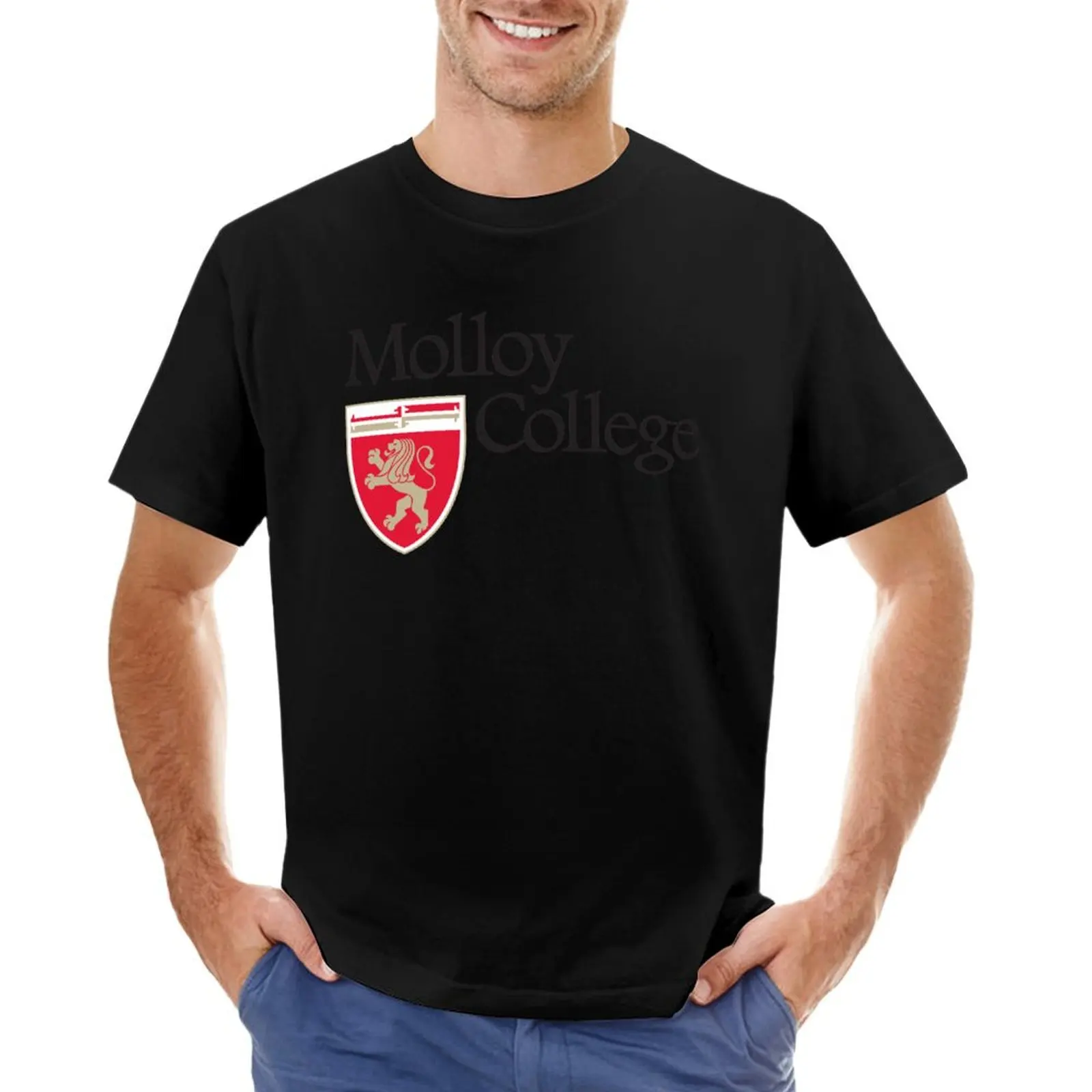 

Molloy College T-Shirt boys whites blue archive vintage graphic tee boys animal print plain white t shirts men