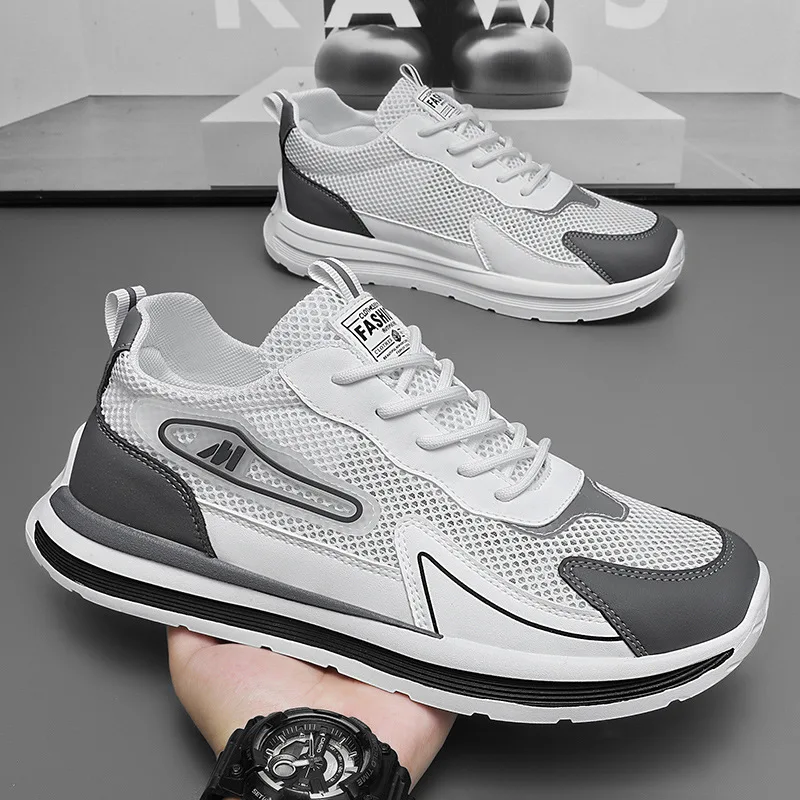 

Men's Summer Breathable Hollow Out Sneakers Trendy Platform Casual Shoes for Men Comfortable Round Toe Vulcanzed Shoes Men New