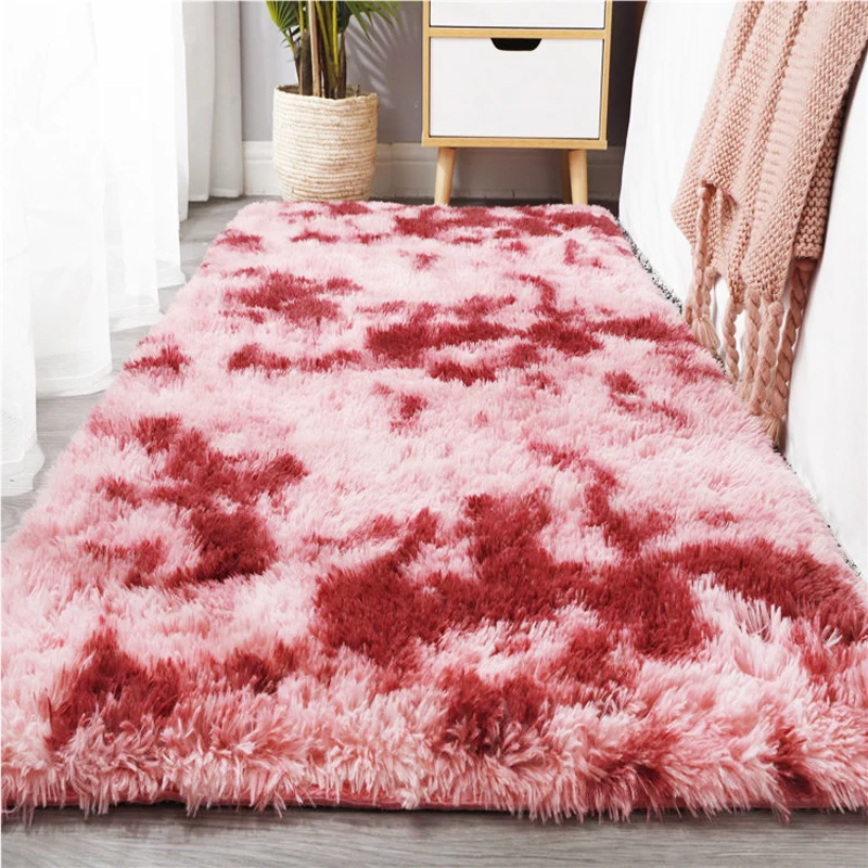 

Plush Fluffy Rug for Home Living Room, Soft Carpet, Velvet Mat, Tie Dyeing, Thick Bed Room Decor, Anti-slip Floor Mat
